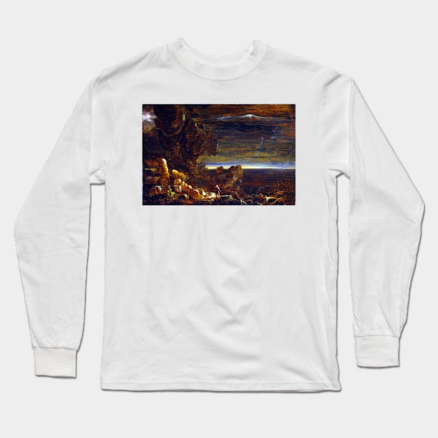 Thomas Cole The Pilgrim of the World at the End of His Journey (study for the series, The Cross and the World) Long Sleeve T-Shirt by pdpress